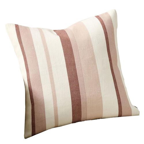 Pottery Barn Everyday Linen Striped Cushion Cover 53cm Rosewood